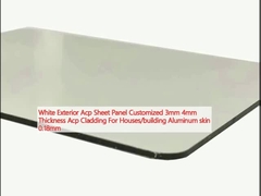 Panel Lembar Acp Luar Putih Disesuaikan Ketebalan 3mm 4mm Cladding Acp Untuk Rumah / Bangunan Aluminium kulit 0.18mm