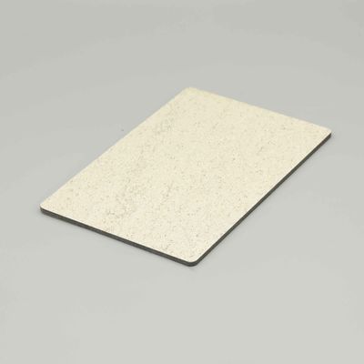 Karat tahan batu Beige pola Aluminium Komposit Panel 4MM 1.22*2.44m bangunan bahan dinding konstruksi