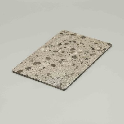 Terrazzo Acp Lembar Marmer Desain Pvdf Aluminium Komposit Panel 4MM 4x8ft