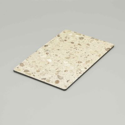 Panel Komposit Aluminium Marmer Terrazzo Kuning A2 4mm Panel Komposit