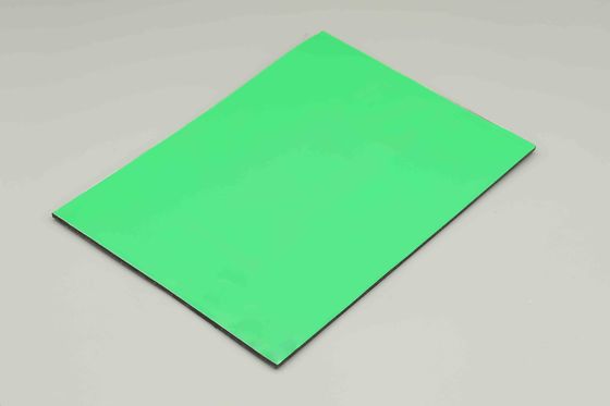 Hijau Apel 1.22M Panel komposit alum Pvdf Lembaran warna Acp Finishing Cermin Untuk Dinding Tirai