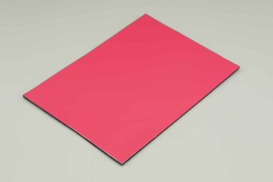 Pink Red Antibakteri PE Aluminium Komposit Panel Interior Wall Paneling 244cm