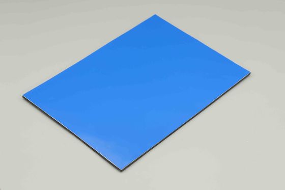 Langit-langit Tergantung Laut Biru Pvdf Aluminium Lapisan Papan Dekorasi Cermin Acp Sheet 244cm