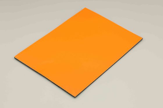 Panel dinding eksterior ACM dengan Lapisan PVDF Oranye Aluminium Komposit Panel dekorasi bangunan 4MM 1.22*2.44m