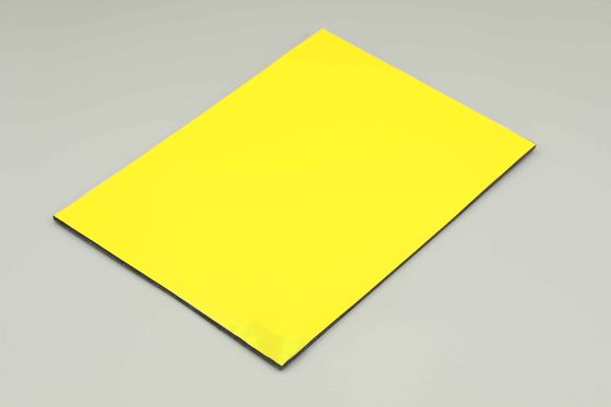 UV Resistant Kuning Eksterior Acp Sheet Acp 3d Panel Dinding 3MM 48 X 96 Inch