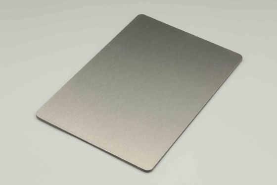 Papan fasad acm acm yang disikat dari stainless steel 4mm 1,22 x 2,44 meter