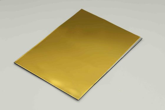 Papan komposit aluminium Hdpe dilapisi panel eksterior anti goresan Acp cermin 4mm