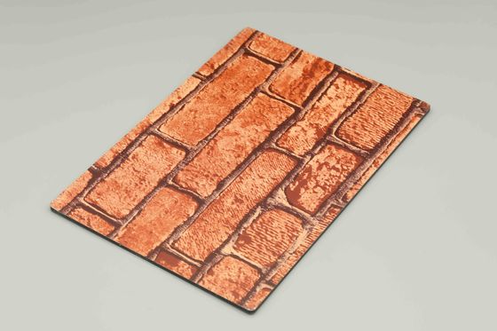Kantor Restoran Panel Komposit Aluminium Marmer 0.03mm Sampai 0.6mm Papan Lapisan Komposit
