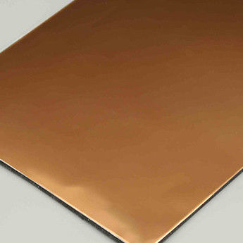Panel Komposit Aluminium Cermin Champagne 4mm 1220×2440mm untuk Pelapis Dinding Interior