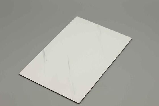 Panel lembaran ACP eksterior jenis Marmer JAZZ putih Disesuaikan 3mm 4mm Ketebalan ACP Lapisan Untuk Rumah / Bangunan Aluminium Skin 0.18mm