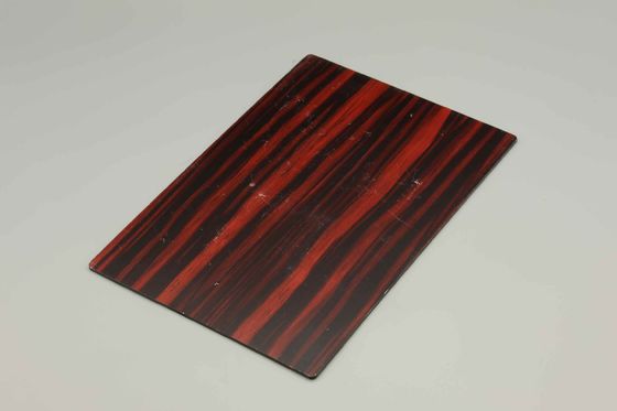 Dekorasi desain pintu untuk dinding interior Imitasi kayu biji Aluminium Komposit Panel 4MM panel dinding lapis