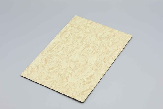 Panel Komposit Aluminium Marmer Berlapis PVDF dengan Panjang 2440mm dan Tekstur Batu untuk Dinding Dekoratif
