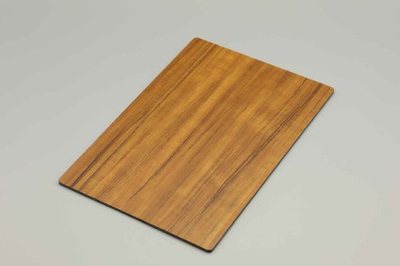 OEM Ukuran Kayu Abu-abu Finish Acp Lembar 1220MM X 2440MM Kayu Gandum Acm Panel