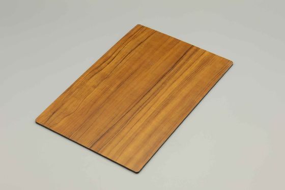 Lembaran ACP Panel Komposit Aluminium Kayu 4mm dengan Panjang 2440mm, Insulasi Suara dan Tingkat Tahan Api B1 A2