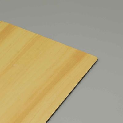 Panel Komposit Aluminium Tahan Api Motif Kayu Kenari Kuning 4mm untuk Pelapis Dinding Eksterior