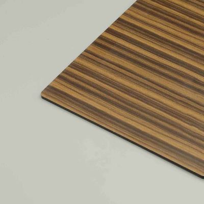 Panel Komposit Aluminium Teak Wood Grain PVDF Pelapis ACP Sheet Untuk Interior & Eksterior Wall Cladding