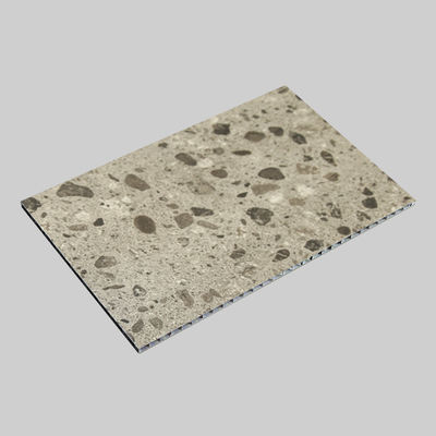 Anti Scratch Dark Terrazzo Aluminium  Board 3mm Lantai dinding eksterior 1,22 x 2,44m