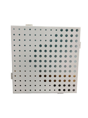 Desain panel aluminium ukuran lubang artistik dengan bentuk yang berbeda 2 * 2 dinding facade cat bubuk tiga cat dekorasi dinding untuk bangunan dinding eksterior